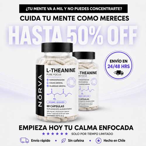 NÖRVA® Pure Focus | L-Teanina 400 mg para calma enfocada