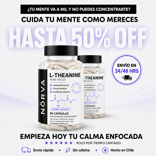 NÖRVA® Pure Focus | L-Teanina 400 mg para calma enfocada
