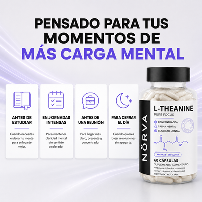 NÖRVA® Pure Focus | L-Teanina 400 mg para calma enfocada